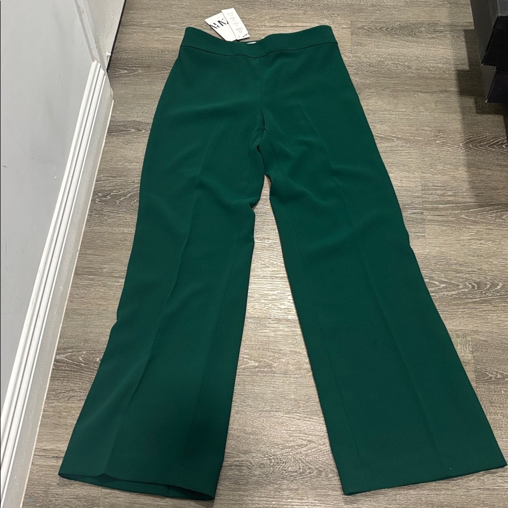Zara Green Wide-Leg Trousers
